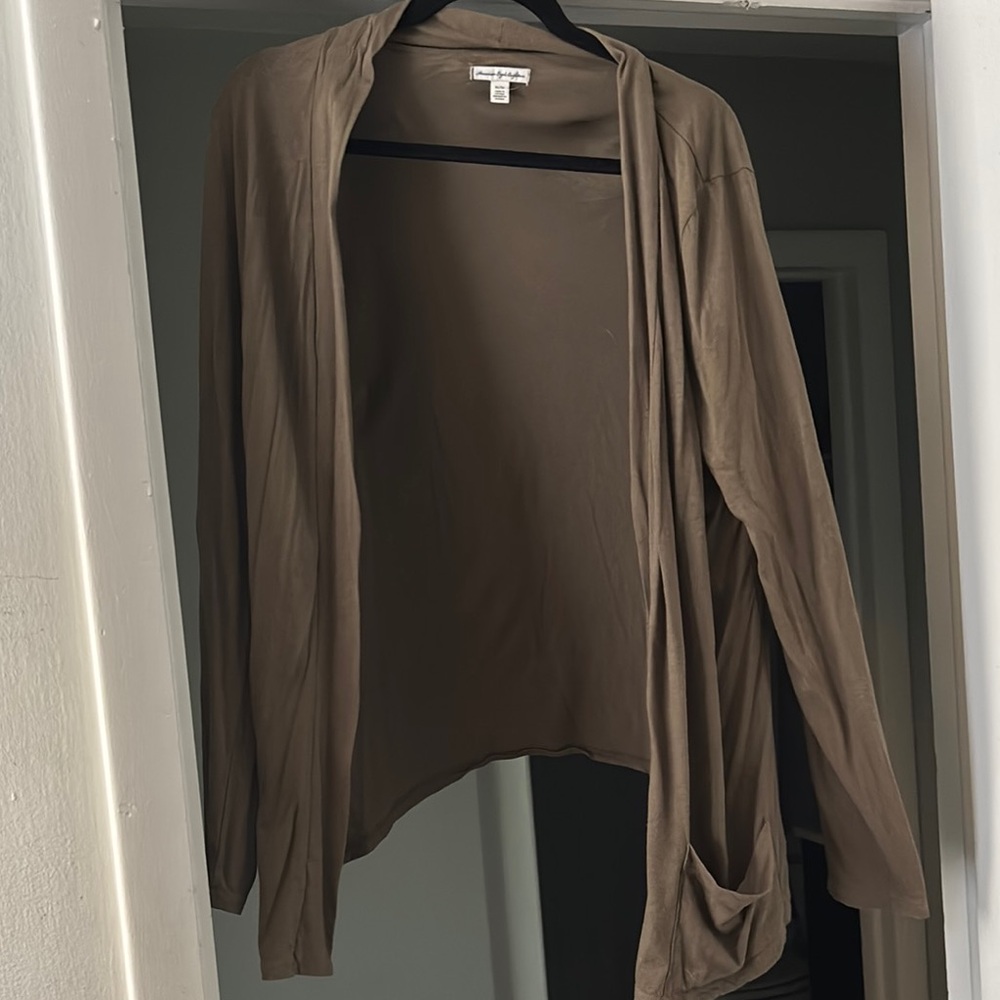 American Eagle Outfitters Brown Open Front Cardigan